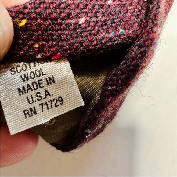 Vintage 100% Scottish Wool RHODE ROYCE Flecked Maroon/Brown Classic Tie - Picture 2 of 6